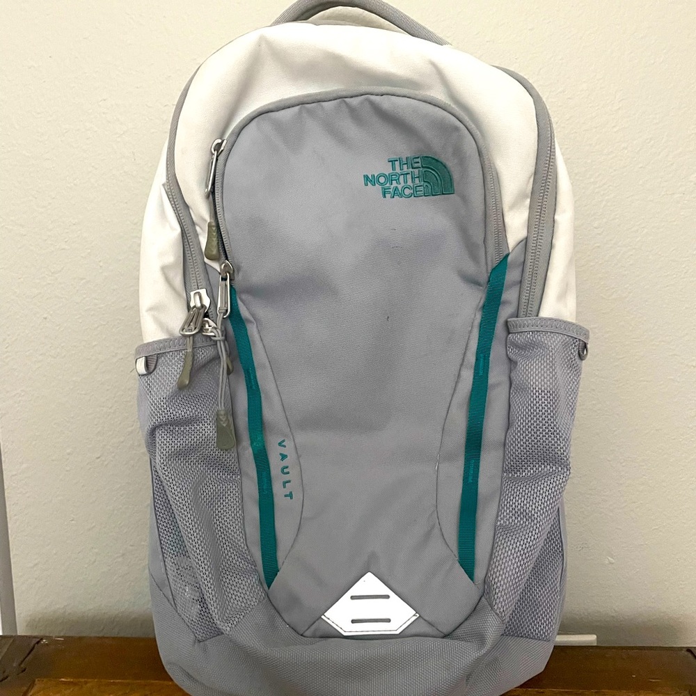 North Face Vault Gray & White backpack